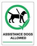 Qty 2 x Assistance Guide  Dogs Allowed  sticker decal dog warning sign