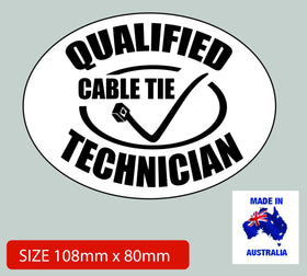 Cable Tie Technician Funny 4x4 sticker decal, warning sticker for 4WD