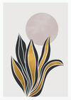 Gold Botanical Abstract Plant Art (3) - Mega Sticker Store