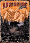 Vintage Bear Outdoor Poster Wild Outdoors - Mega Sticker Store