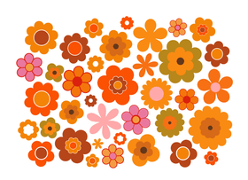Sheet of Hippy Flower sticker decals for vehicles, windows , signs