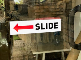 Slide sticker for glass sliding door warning sticker decal business shop home