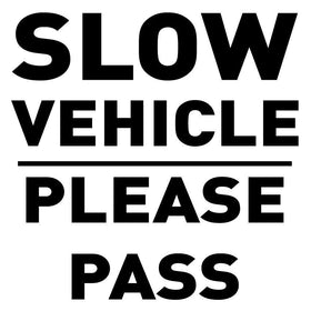 Warning sticker for slow vehicle