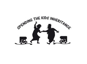 Spending the kids inheritance,, funny vehicle sticker, car , motorhome decal