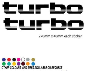 2 x Turbo Decals , Stickers 4WD 4x4 Sticker