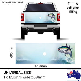 Tuna Fish Tailgate Vinyl Wrap Car Sticker suitable for 4x4 4WD Ute truck universal size