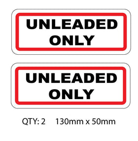Unleaded fuel sticker -only-fuel-stickers-print-file-x-2 130mm x 50mm
