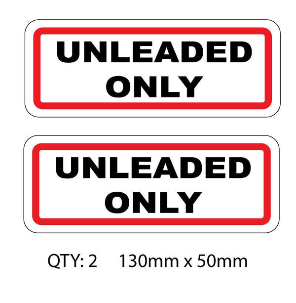Unleaded fuel sticker -only-fuel-stickers-print-file-x-2 130mm x 50mm - Mega Sticker Store