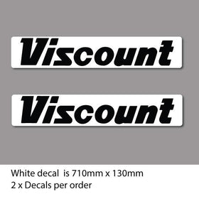 Viscount sticker Decal for Caravan, Motorhome in Black and white