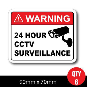 Warning Stickers Security camera surveillance warning-CCTV RED