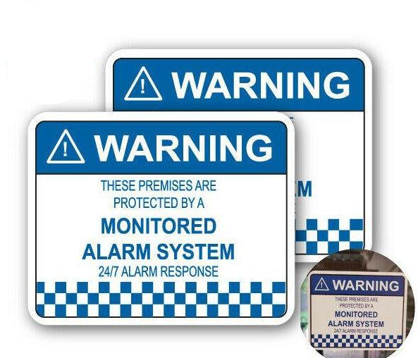 Warning Monitored Alarm System Sticker, Security Decal for Home or Business Windows and Doors