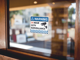 Warning Stickers Security camera surveillance warning-CCTV Blue