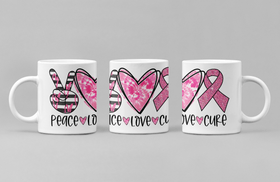 Peace Love Cure Cancer  Coffee Mug