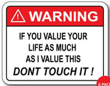 funny warning sticker dont touch