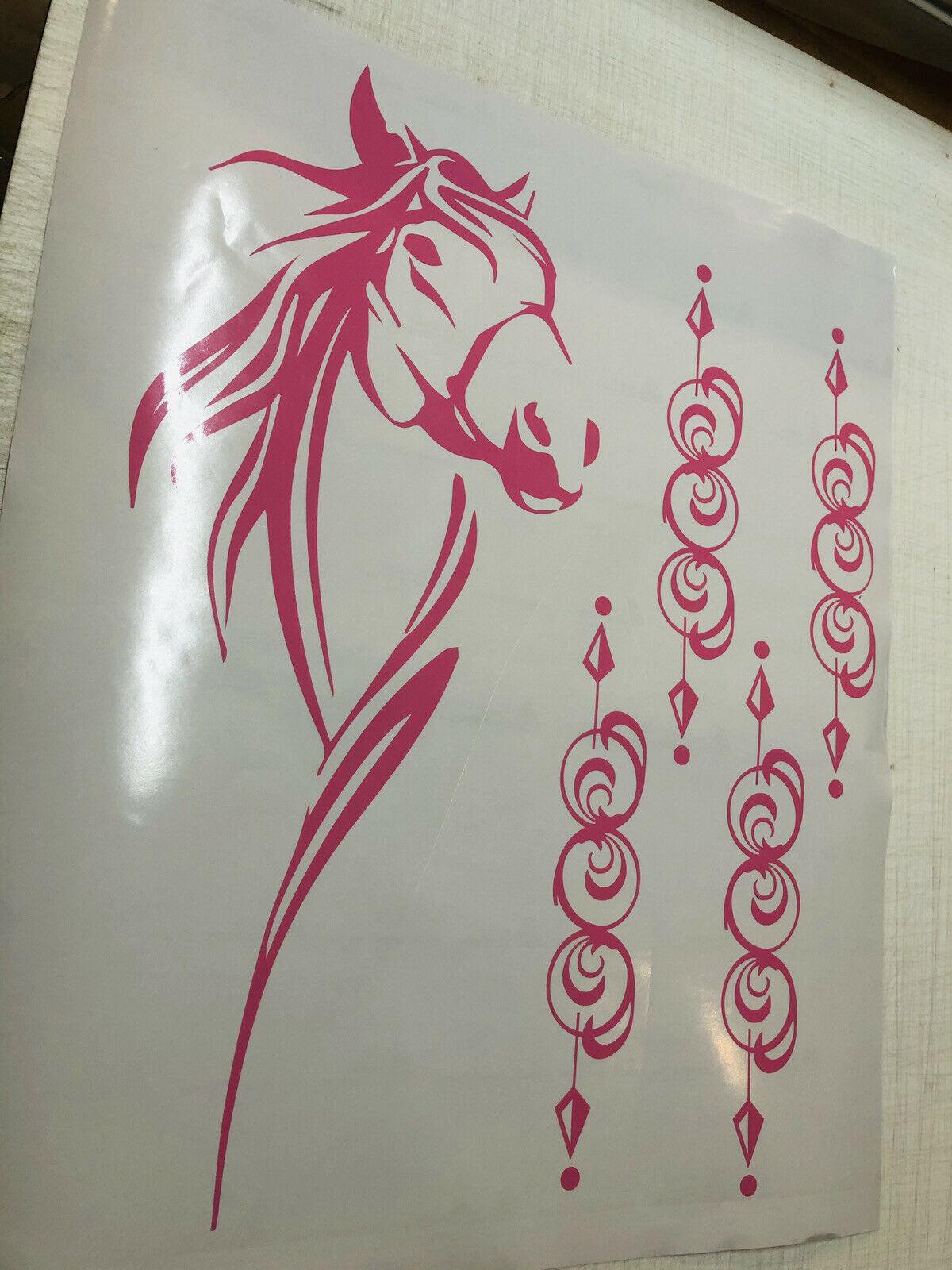 horse head vinyl sticker and scroll decalss Online]-Mega Sticker Store