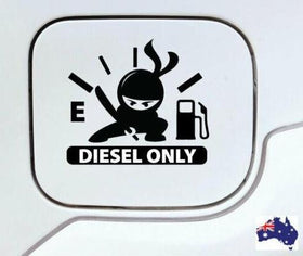 Empty Fuel Cap Diesel Only Ninja Sticker