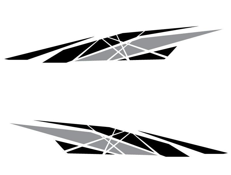 vehicle stripes 1600mm x 270mm Pinstripe RV Motorhome boat van camper Grey and black - Mega Sticker Store