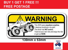 Funny 4x4 sticker decal, warning sticker for 4WD
