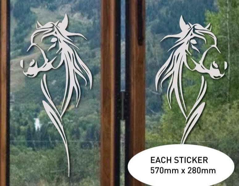 window safety sticker horse head decor